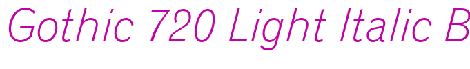 Gothic 720 Light Italic BT